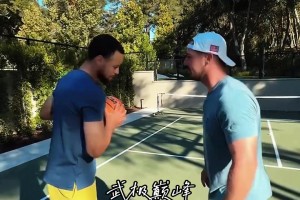 “这可能是最快结束的一对一单挑，库里与高尔夫球手单挑篮球...